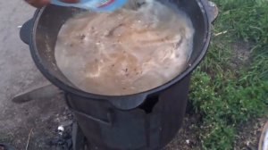 Суп из белого гриба в казане