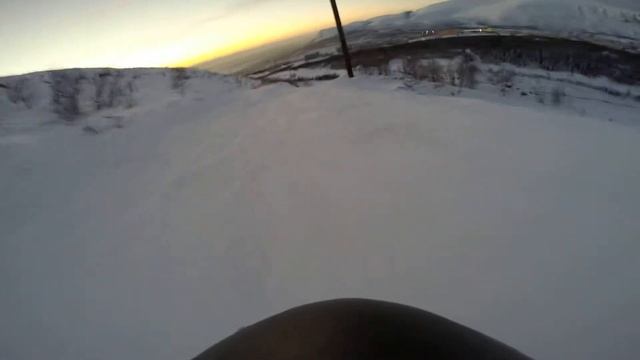 Катание на борде. Кировск. чуть лыжник не пострадал) смотреть онлайн