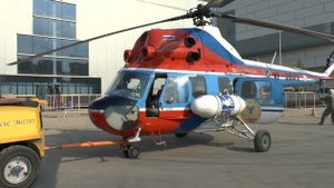 Вертолет Ми-2  "ДОСААФ РОССИИ"  (RF-00522) посадка и взлет / HELICOPTER /