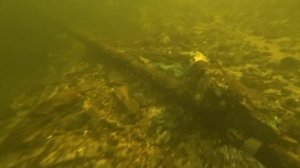 Подводная охота на Волге, затопленная лодка