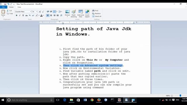 Setting path of JAVA JDK in windows 10 смотреть онлайн