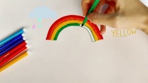 Как нарисовать радугу. Учим цвета на английском | English for kids