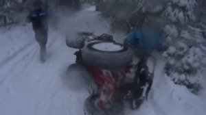 Квадроцикл KAYO BULL 200 (BULL-3С)/ покатушки зимой / катание на санях #1