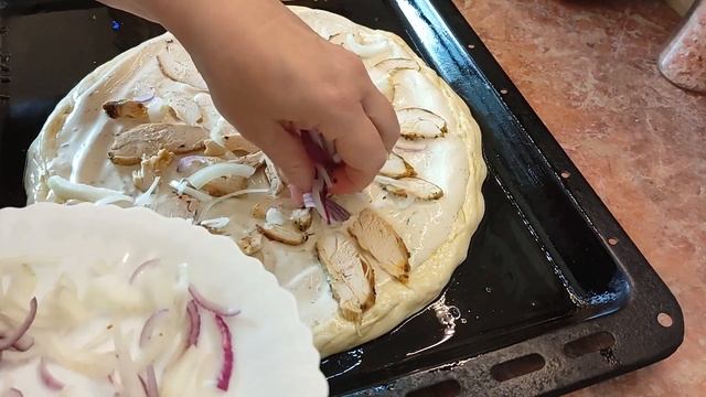 Пицца Домашняя ? Вкусный Рецепт Пиццы!  Recette Pizza Hawaïenne . Пицца с Ананасом и курицей