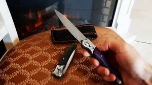 Выкидные ножи Рысь3 купить 89306723442 карельская берёза n690 финка НКВД кухонный шашлычный набор