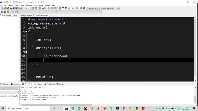 While Loop in C++ in tamil &how to print 1-100 numbers using while loop? #cpptutorial#codingintamil