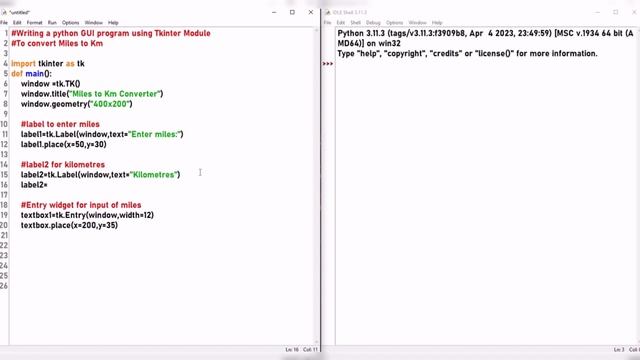 Python Mini Project/Code No 22. Miles to Km GUI Using Tkinter in Python смотреть онлайн