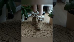Вязаные сапожки из джута на резиновой подошве. Вязаная обувь. Crochet slippers. Джут. Обувь крючком