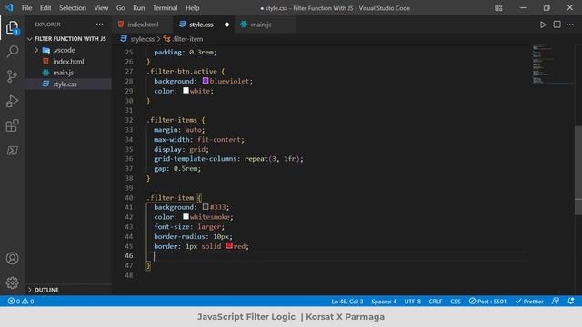 Make Filter Code Simple with JavaScript + code(free download)