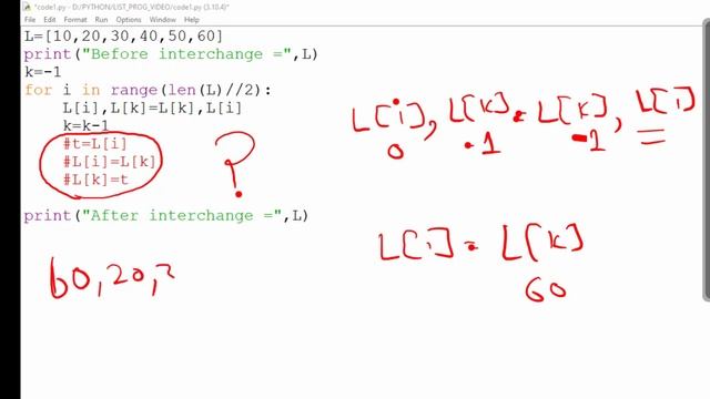 List Programs in Python - Swap List elements in Python - Swap first half of list with second half