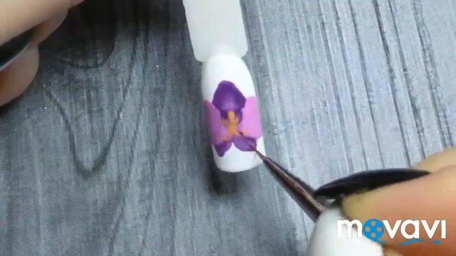 Орхидея на ногтях. Дизайн ногтей гель-лаком. МК орхидея. смотреть онлайн