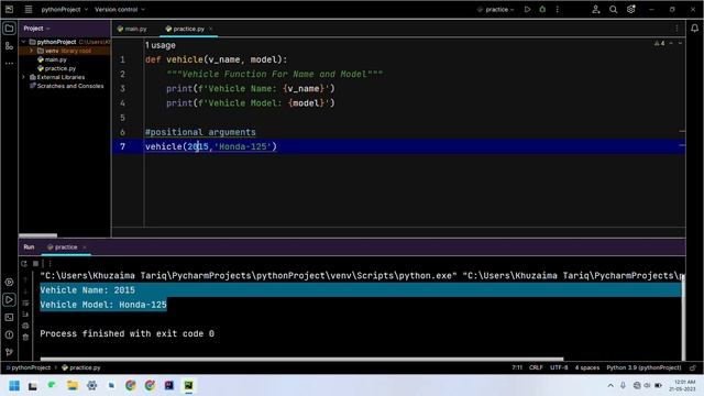 #22 How to use positional and keyword arguments | Python Functions | codetrix