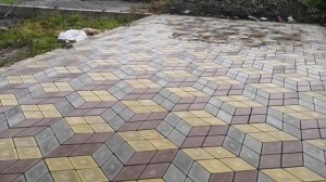 Укладка тротуарной плитки Ромб. г. Тара Омская область