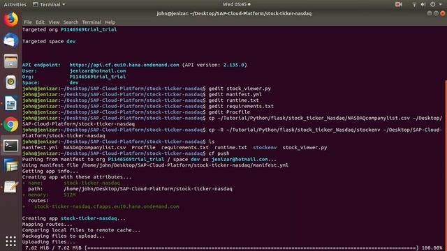 Deploying Stock Ticker Nasdaq using Flask on SAP Cloud Platform смотреть онлайн