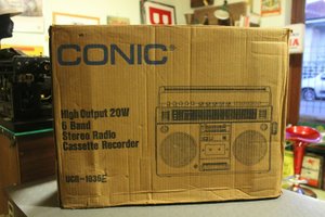 Vintage conic ucr-1036 and Original Box Boombox Ghettoblaster -HONG-KONG.