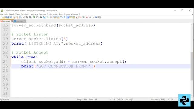 Socket programming and OpenCv in Python | webcam video transmit and receive over wifi in Python