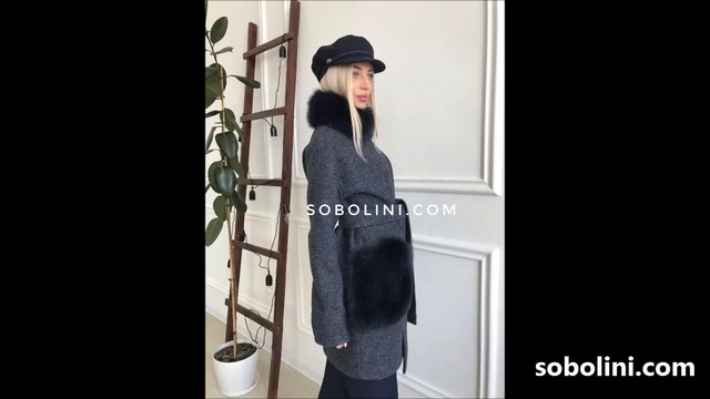 Очень модное пальто с мехом песца, воротником и карманами! Хит сезона! ТМСоболини