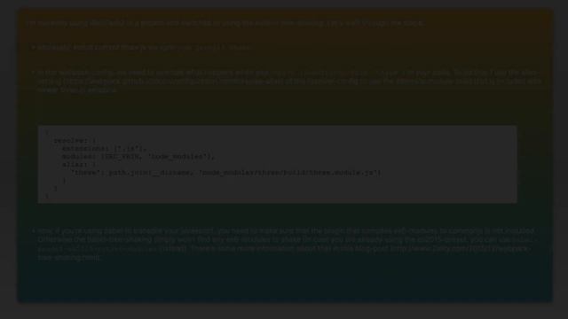 How do I tree shake Three.js using WebPack or Rollup? смотреть онлайн