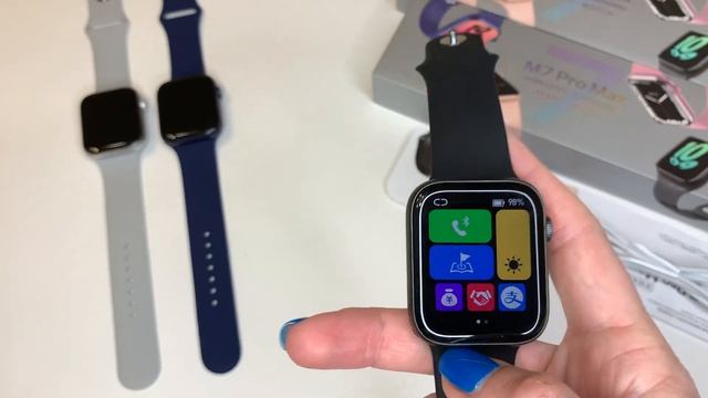 Обзор Смарт часов M7 Pro Max ?(лучшая копия Apple Watch 7)⌚️настройка на телефон смотреть онлайн