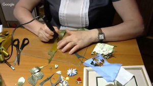 Гильоширование. Выжигание по ткани. Мастер класс. Картина "Ромашки". Часть 2