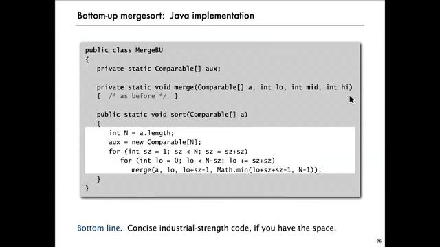 Bottom up Merge sort | Welcome to Algorithms | edX Series смотреть онлайн