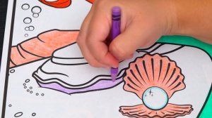 Coloring Ariel The Little Mermaid GIANT Disney Coloring Page Crayola Crayons | KiMMi THE CLOWN