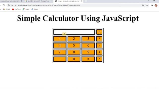 Simple calculator using Javascript