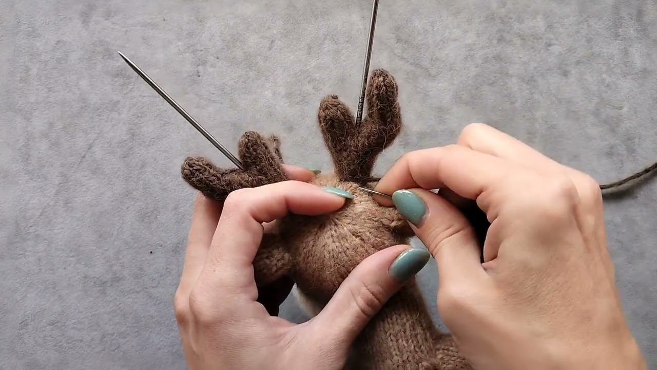 лось. пришиваем рога