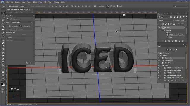 Texturize 3D text with Photoshop CC смотреть онлайн