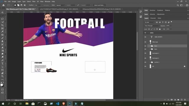 How To Design Nike Football Website with Photoshop CC 2020 - All Assets Free смотреть онлайн