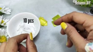 DIY daisy flower making/how to make satin ribbon flower easy