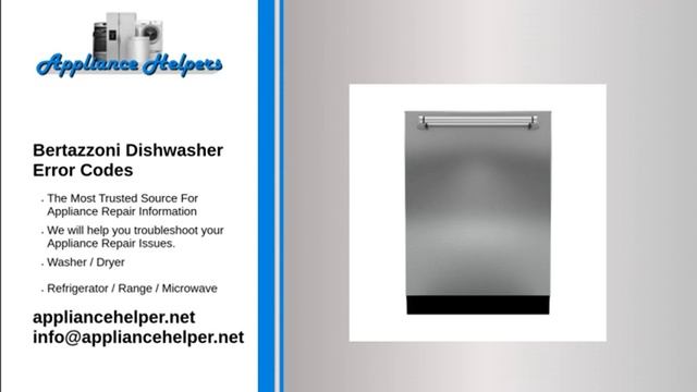 Bertazzoni Dishwasher Error Codes смотреть онлайн