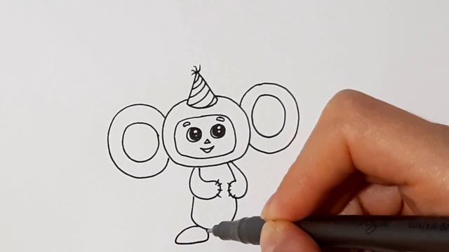 Как нарисовать ЧЕБУРАШКУ с воздушным шариком смотреть онлайн