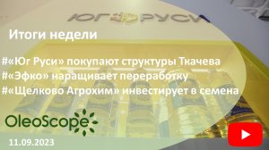 Итоги недели. "Юг Руси" продают Ткачеву, "Эфко" увеличит переработку, "Щелково Агрохим" инвестирует