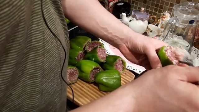 Фаршированные перцы с бараниной и картошкой . Простой рецепт смотреть онлайн