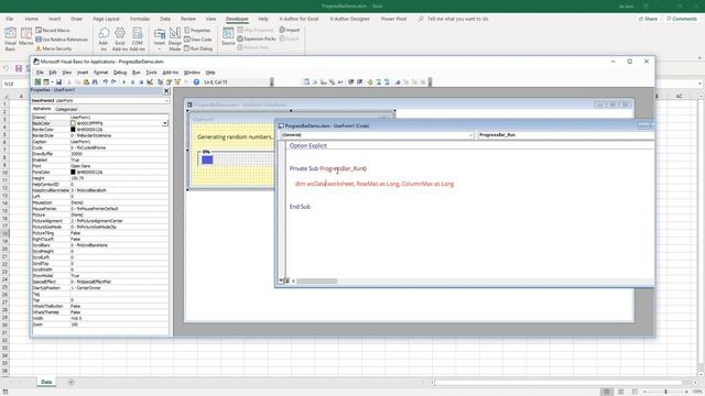 Create a live progress bar with Excel Userform (file included) смотреть онлайн