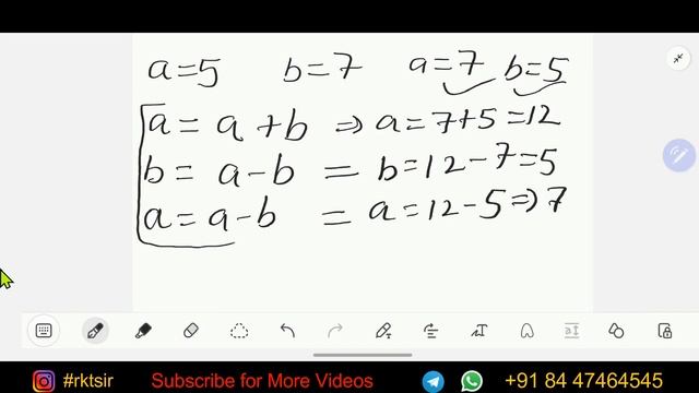 Python Swapping of Two Number Using two Variable | rktsir |#python