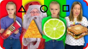 ТРЕУГОЛЬНАЯ КВАДРАТНАЯ или КРУГЛАЯ еда ЧЕЛЛЕНДЖ