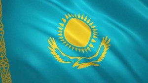 Развевающийся флаг Казахстана / Waving Flag of Kazakhstan