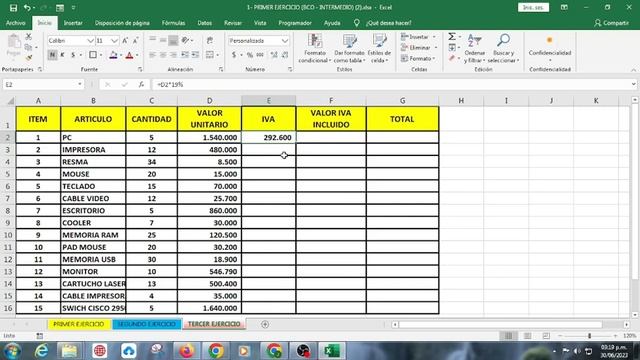 EXCEL BÁSICO EJERCICIO No 1C смотреть онлайн