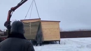 Установка модульного каркасного дома 8,0х4,6 м