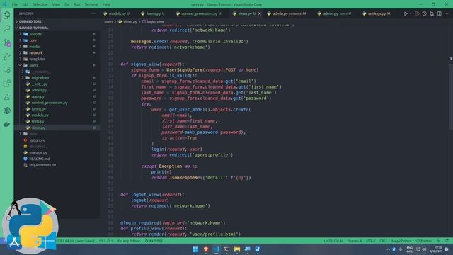 3.- Django Usuario Personalizado - Registro - Inicio de Sesión - Sistema de Seguidores смотреть онлайн