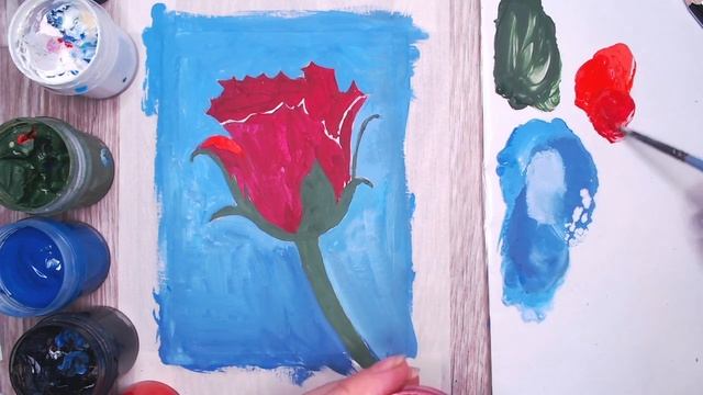 Рисуем зимнюю розу гуашью смотреть онлайн