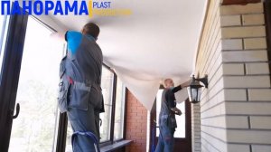 Тканевый потолок на лоджии