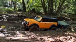 1/10 Scale RC - Ford Bronco 2021 with Custom Trailer - MUD and OFF Road Adventure (Traxxas TRX4)