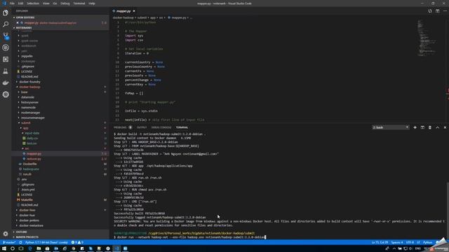 Python Map Reduce – Using Hadoop with Docker container