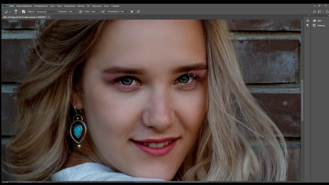 Как сделать коррекцию кожи и макияж в программе Фотошоп смотреть онлайн