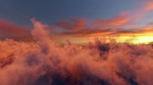 Полёт Над облаками На Закате. Бесплатный Видео Футаж. Бесконечный Бесшовный цикл