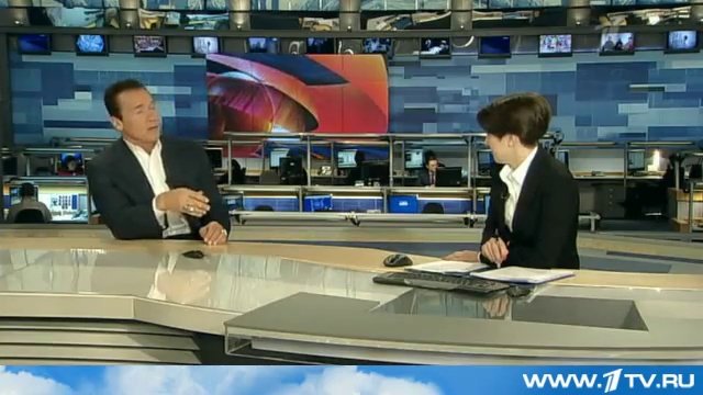 Арнольд Шварценеггер в студии Первого Канала