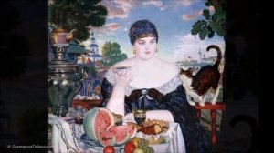 Борис Кустодиев. "Купчиха за чаем" (1918)
